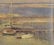 Theodore Robinson Boats at a Landing (nn02) oil painting on canvas